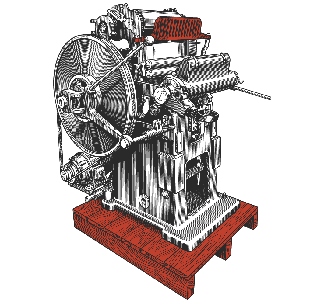Печатный пресс Hohner DIN A4 в мастерской Суворов и Ко
